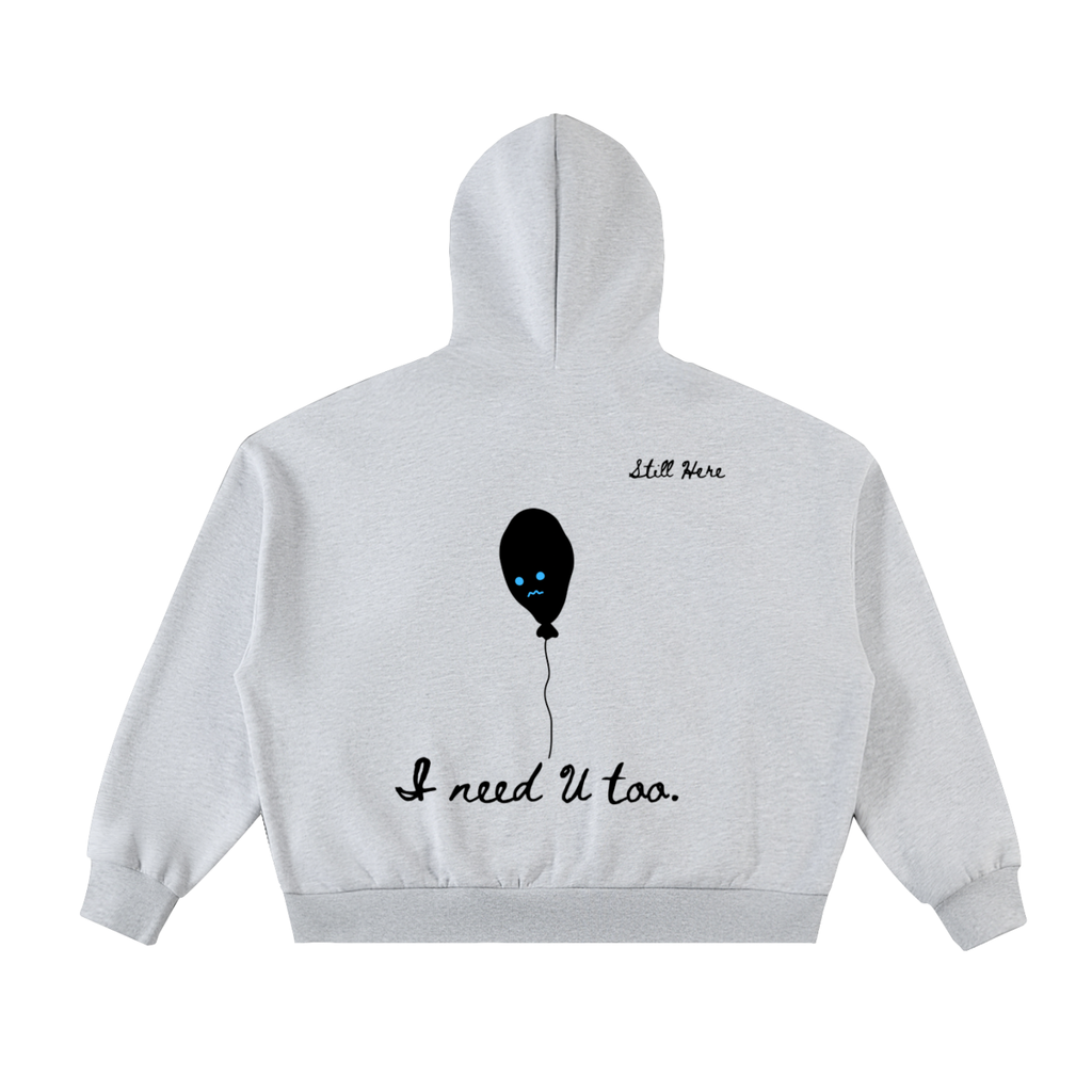 I NEED U TOO Full-Zip Boxy Hoodie