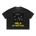 This is Not About Greed Vintage Wash Sunfade Boxy Waffle T-Shirt