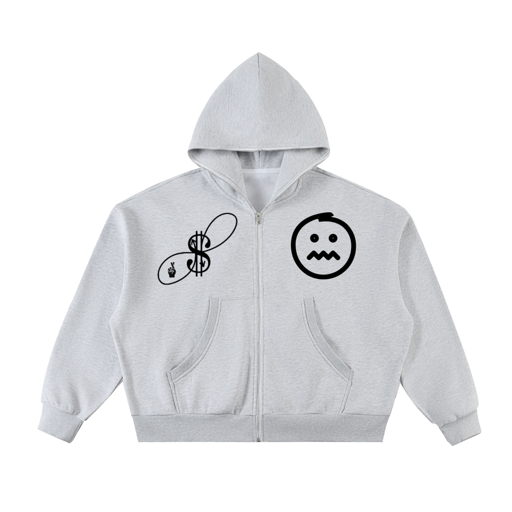 I NEED U TOO Full-Zip Boxy Hoodie